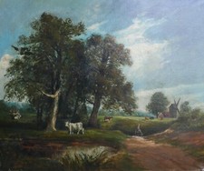 Tableau paysage vaches d'occasion  Orleans-