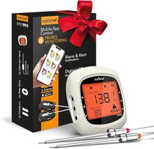 Termômetro de carne Bluetooth NutriChef grelhar fumar 400 pés alcance LCD - BRANCO comprar usado  Enviando para Brazil