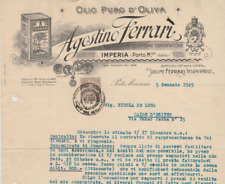 ITALIA Antiguo Membrete Raro AGOSTINO Co. Aceite de Oliva Ingresos Vinculados 1925 segunda mano  Embacar hacia Argentina