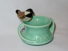 Estatueta figura entalhada Rosemeade Pottery Songbird Chickadee Cup Sitter - RARA, usado comprar usado  Enviando para Brazil