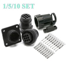 Usado, Kit de soquete plugue conector macho circular série 9 pinos/vias TE/AMP/TYCO comprar usado  Enviando para Brazil