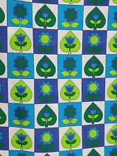 Tecido de cortina vintage por metro/100% algodão azul verde meados do século 60 anos 70 comprar usado  Enviando para Brazil
