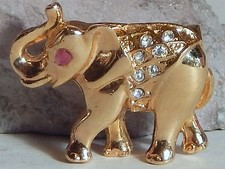 Usado, BROCHE VINTAGE ELEFANTE STRASS COBERTOR TOM DOURADO/PRATO comprar usado  Enviando para Brazil