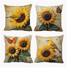 Capa de travesseiro girassol conjunto com 4 peças traga o verão para sua casa., usado comprar usado  Enviando para Brazil