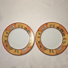 Usado Hermès Africa Prato Conjunto de 2 Louças de Porcelana 22,5cm Louça F/S comprar usado  Enviando para Brazil