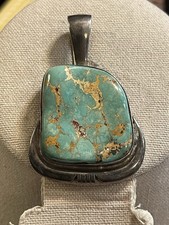 Pilot Mountain Turquesa Native America Enhancer/Pendant por Wilson Padilla, usado comprar usado  Enviando para Brazil
