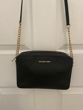 Bolsa de ombro Michael Kors preta tiracolo jet set corrente dourada 9"" comprar usado  Enviando para Brazil