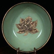 Usado, Bandeja de prato formato redondo flor prata forno ru chinês antigo 7,6" comprar usado  Enviando para Brazil