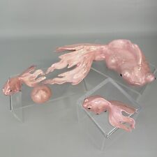 Antigo Peixe Dourado Cerâmico, Koi Peixe MCM Arte Pérola Bolha 4 Peças Rosa Iridescente comprar usado  Enviando para Brazil