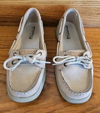Sapatos de barco Sperry Top Sider Laguna menina grande tamanho 3M couro bege comprar usado  Enviando para Brazil