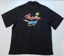 Tommy Bahama golfe bordado de seda/algodão Bogey Stogie masculino GG preto botão para baixo comprar usado  Enviando para Brazil