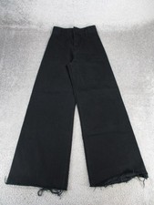 Usado, Jeans feminino Zara 4 preto jeans cintura alta bainha crua perna larga comprar usado  Enviando para Brazil