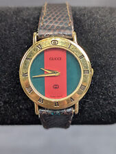 Relógio feminino Gucci 6 joias 3000L 26 mm mostrador vermelho e verde pulseira original vintage, usado comprar usado  Enviando para Brazil