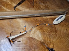 Vara de pesca de madeira antiga feita à mão? Isca original com osso/contas feita à mão 13,5 comprar usado  Enviando para Brazil