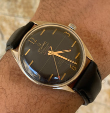 Usado, 1960 Vintage Atlantic Worldmaster Relógio Original Manual 21 Joias Preto 38mm comprar usado  Enviando para Brazil