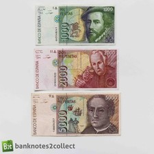 ESPAÑA: Juego de 3 billetes de peseta española. segunda mano  Embacar hacia Mexico