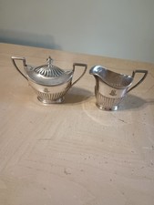 Acessórios antigos de cozinha soldados prata Sugar Bowl & Creamer Tiffany  comprar usado  Enviando para Brazil