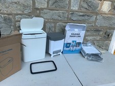 Usado, Pacote com 3 Lixeiras 2 Dobráveis e 1 Gintan Smart Pequeno Banheiro Escritório Plástico Novo comprar usado  Enviando para Brazil
