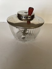 Vintage 1950’s Whip Glass Metal Cabo de Madeira Misturador Batedor de Ovos Chicote Creme comprar usado  Enviando para Brazil