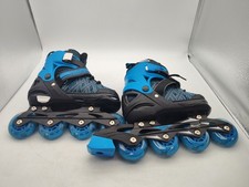 Patins em linha ajustáveis Nattork - Rodas iluminadas - Azul/preto - Crianças tamanho 31-34 - BOM comprar usado  Enviando para Brazil