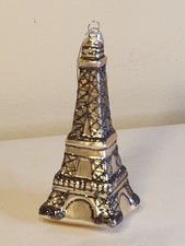 Ornamento de Natal de vidro soprado prata 5,5" Torre Eiffel vidro brilhante  comprar usado Ornamento de Natal de vidro soprado prata 5,5" Torre Eiffel vidro brilhante  comprar usado  Enviando para Brazil