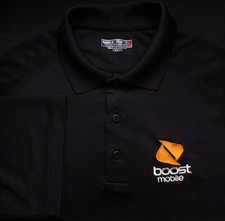 Camisa polo uniforme funcionário Boost Mobile, preta, tamanho grande, usado comprar usado  Enviando para Brazil
