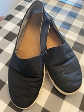 Mocassins femininos Toms 9 tecido preto slip on casual tênis liso, usado comprar usado  Enviando para Brazil