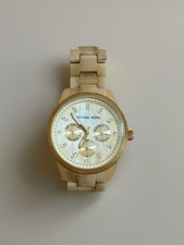 Relógio feminino Michael Kors MK5039 cronógrafo bege resina tom dourado pequeno 6” comprar usado  Enviando para Brazil