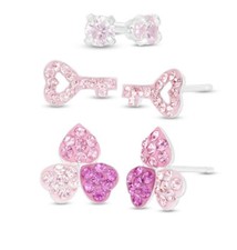 Conjunto de brinco infantil em prata esterlina com zircônia rosa comprar usado  Enviando para Brazil