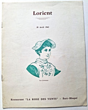 MENU Banquet 1962 AG NEGOCIANTS VINS et SPIRITUEUX à LORIENT Restaurant Rose des comprar usado  Enviando para Brazil