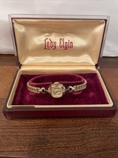 Vintage LADY ELGIN 14K Folheado a Ouro, Peças de Enrolar Reparos Na Caixa GF CLEAN comprar usado  Enviando para Brazil