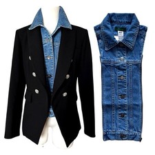 Jaqueta jeans azul claro 00-14 Dickey compatível com blazer VERONICA BEARD US$ 200, usado comprar usado  Enviando para Brazil
