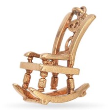 Berloque de cadeira de balanço vintage ouro amarelo 14K, usado comprar usado  Enviando para Brazil