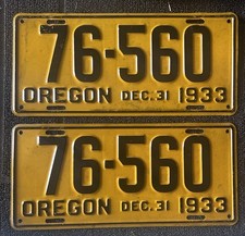 Oregon 1933 license for sale  Seattle