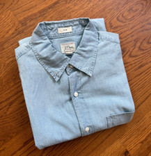 Camisa masculina manga curta J.Crew slim índigo cambraia G comprar usado  Enviando para Brazil