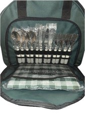 Conjunto de saco de piquenique para 4 isolados, pratos, talheres, copos, cobertor, saca-rolhas comprar usado  Enviando para Brazil