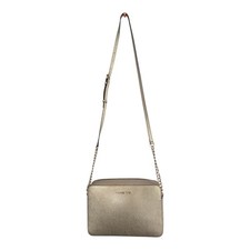 Nova Bolsa Transversal Feminina Michael Kors Jet Set Saffiano Corrente Couro Dourada comprar usado  Enviando para Brazil