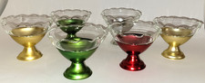 6 xícaras Sherbet Sherbert vintage modernas de alumínio meados do século com inserções de vidro, usado comprar usado  Enviando para Brazil