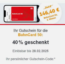 Bahncard bc50 deutsche gebraucht kaufen  Hamburg