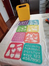 Conjunto de arte vintage Tupperware Tuppertoys 8 estênceis com estojo rígido lateral, usado comprar usado Conjunto de arte vintage Tupperware Tuppertoys 8 estênceis com estojo rígido lateral, usado comprar usado  Enviando para Brazil