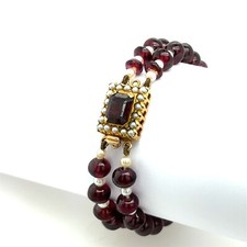 Garnet pearl bracelet for sale  LONDON