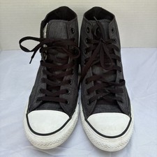 Tênis Converse All Star Chuck Taylor Masculino 7.5 Cinza Preto Nylon Sapatos de Cano Alto comprar usado  Enviando para Brazil