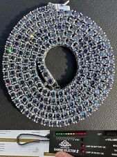 Corrente de tênis azul real MOISSANITE 3mm prata 925 colar gelado passa testador comprar usado  Enviando para Brazil