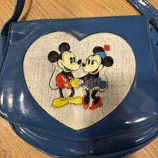 Bolsa infantil Disney Mickey Minnie Mouse vintage anos 80 vinil coração azul comprar usado  Enviando para Brazil