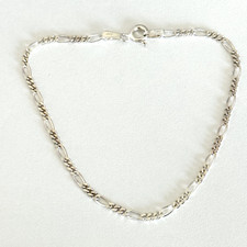 Pulseira minimalista fina de prata esterlina italiana 925 2 mm Figaro Link 6,5", usado comprar usado  Enviando para Brazil