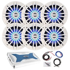 Alto-falantes Enrock 6.5" 180W azul piscando LED áudio barco branco (Qtd. 6), amplificador com kit comprar usado  Enviando para Brazil