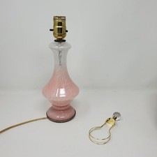 Abajur de mesa vintage vidro acento rosa branco redemoinho fluxo em arte estilo vidro 12" de altura comprar usado  Enviando para Brazil