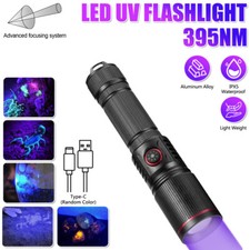 Lanterna LED 395nm luz UV luz negra carregamento USB zoom inspecção tocha EUA comprar usado  Enviando para Brazil