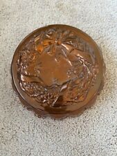 Molde de bolo de gelatina de cobre vintage redondo com coroa de flores cabide de latão 7,5" pendurado na parede comprar usado  Enviando para Brazil