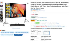 Pantalla Proyector con Soporte 120 Pulgadas, 16:9 4K HD Pantalla Proyector Portátil segunda mano  Embacar hacia Mexico